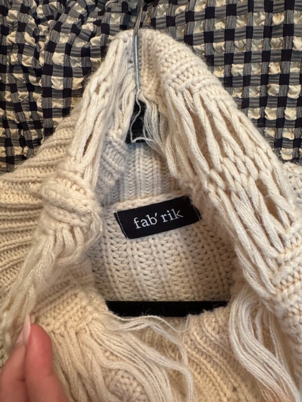Distressed Oversized Cream Sweater